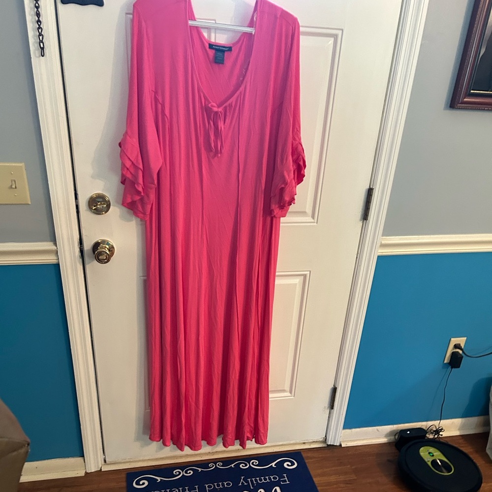 Ashley Stewart Bold Pink Maxi Dress